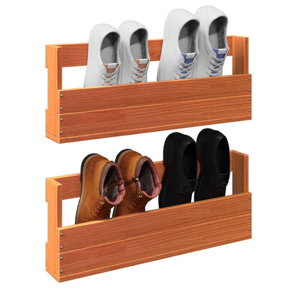 Wall-Mounted Shoe Racks 2 Pcs 59X8.5X23.5 Cm Solid Wood Pine