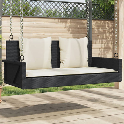 Swing Bench With Cushions 119X56X48 Cm Poly Rattan