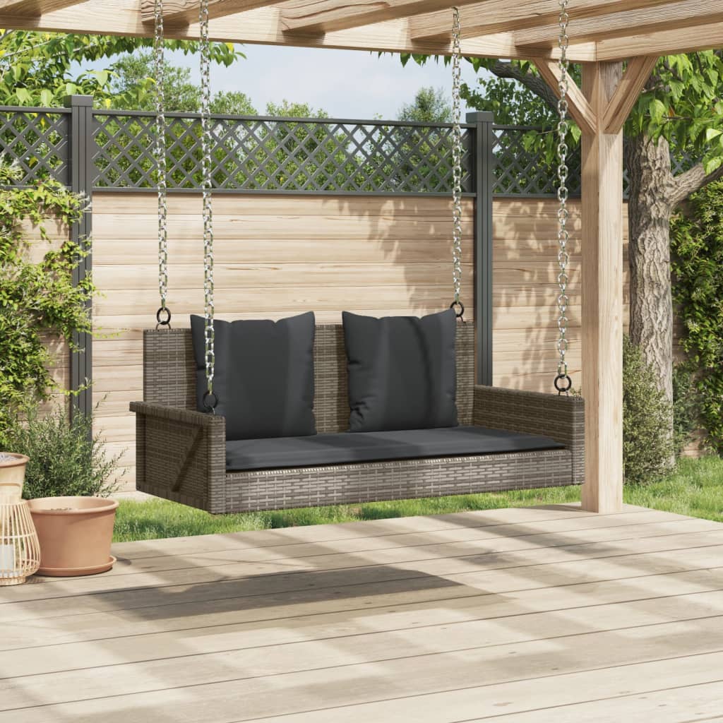 Swing Bench With Cushions 119X56X48 Cm Poly Rattan