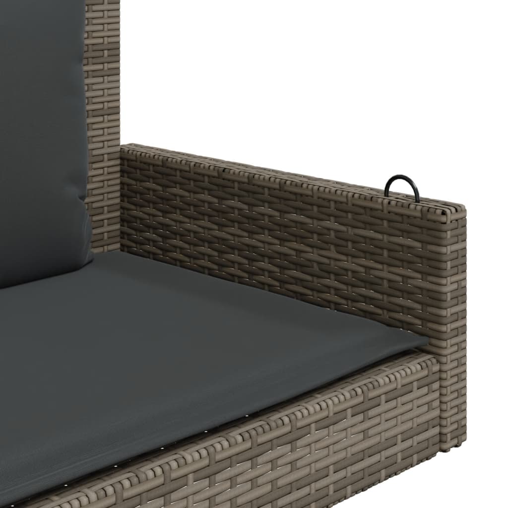 Swing Bench With Cushions 119X56X48 Cm Poly Rattan