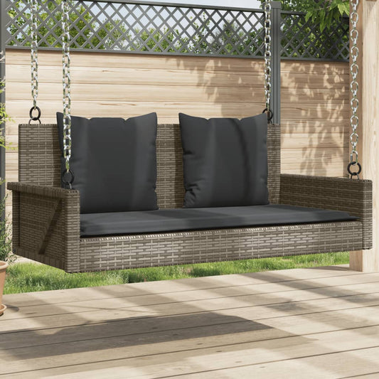 Swing Bench With Cushions 119X56X48 Cm Poly Rattan