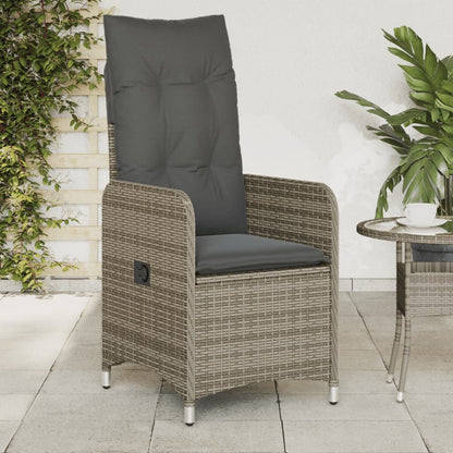 Reclining Garden Chairs 2 Pcs With Table Poly Rattan