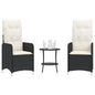 Reclining Garden Chairs 2 Pcs With Table Poly Rattan