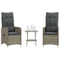 Reclining Garden Chairs 2 Pcs With Table Poly Rattan