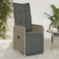 Reclining Garden Chairs 2 Pcs With Table Poly Rattan