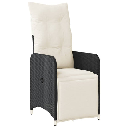 Reclining Garden Chairs 2 Pcs With Table Poly Rattan