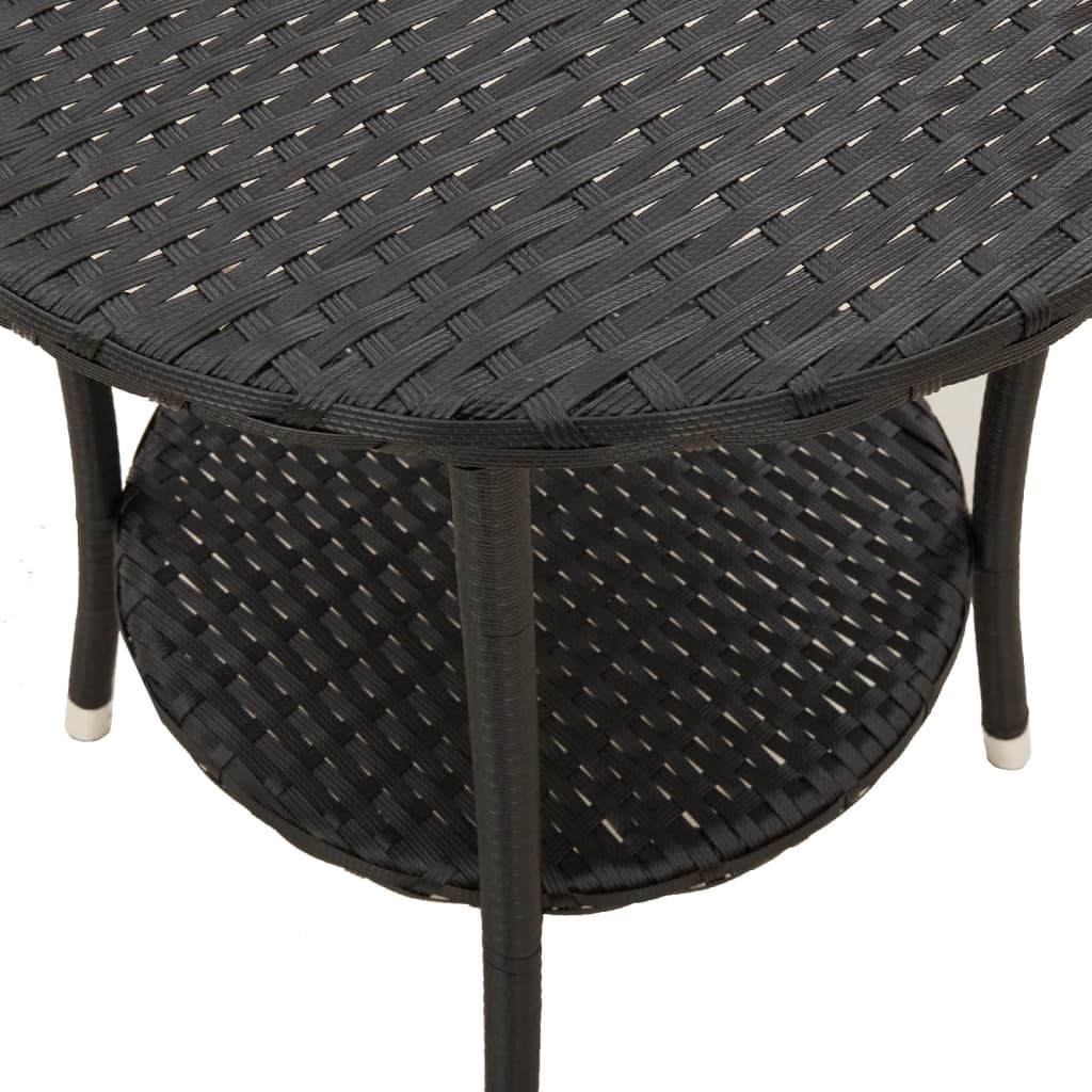 Reclining Garden Chairs 2 Pcs With Table Poly Rattan