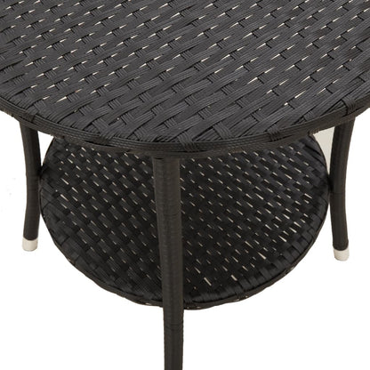 Reclining Garden Chairs 2 Pcs With Table Poly Rattan