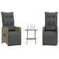 Reclining Garden Chairs 2 Pcs With Table Poly Rattan