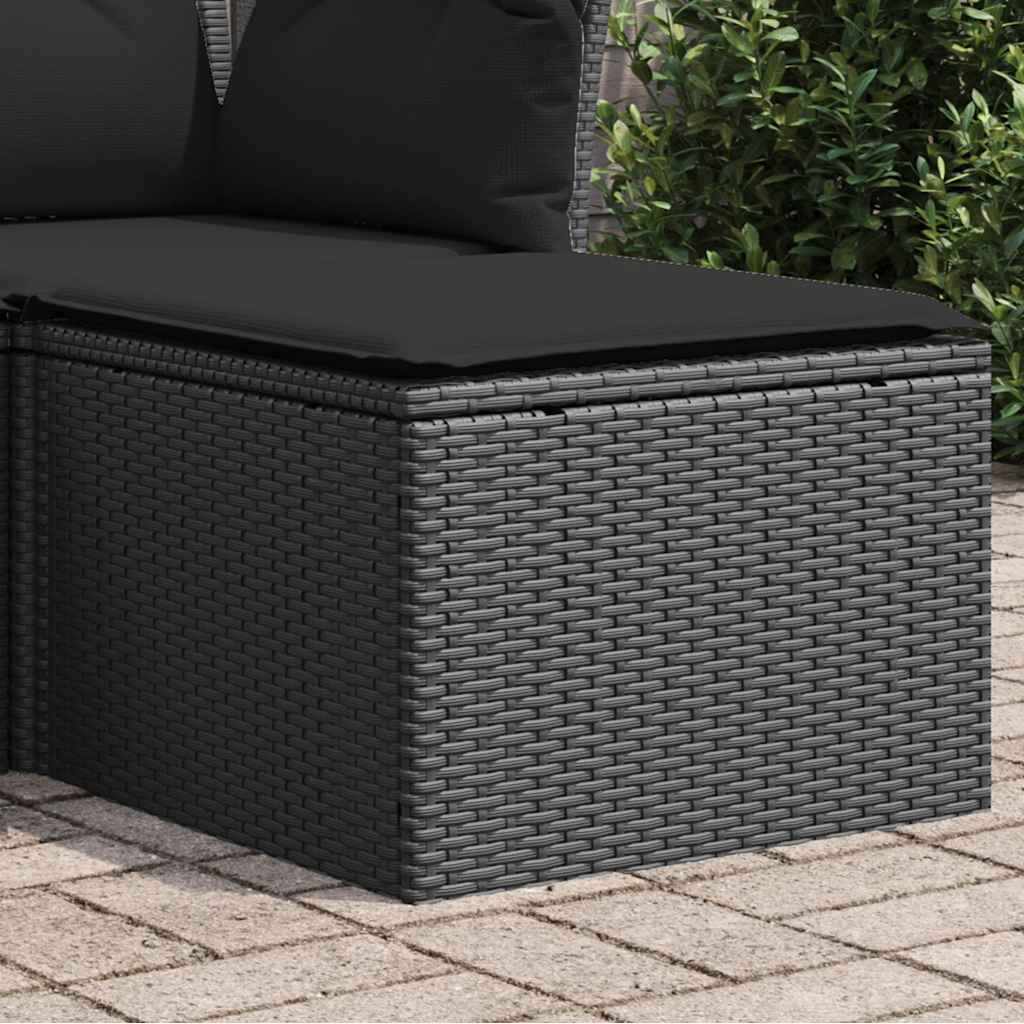 Garden Stool With Cushion 55X55X37 Cm Poly Rattan