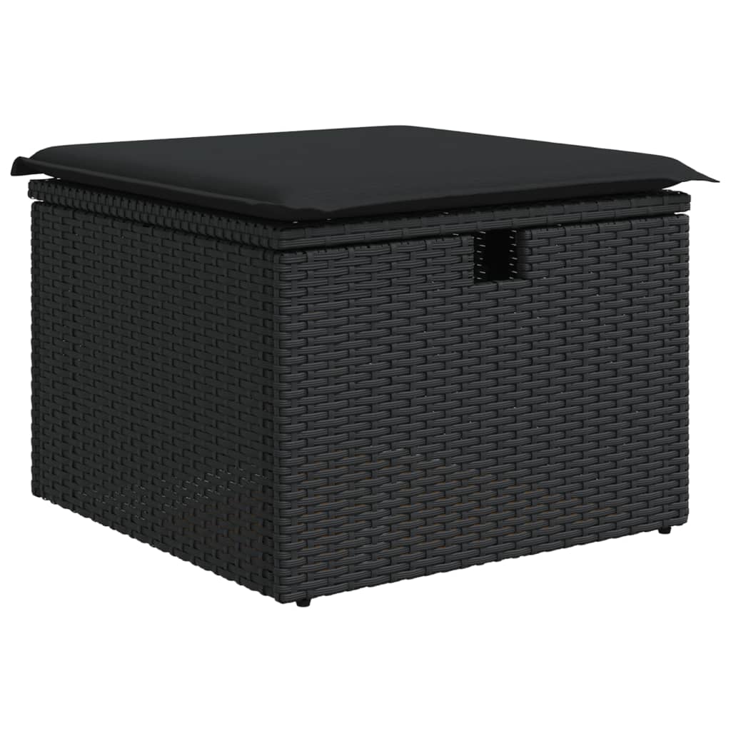 Garden Stool With Cushion 55X55X37 Cm Poly Rattan