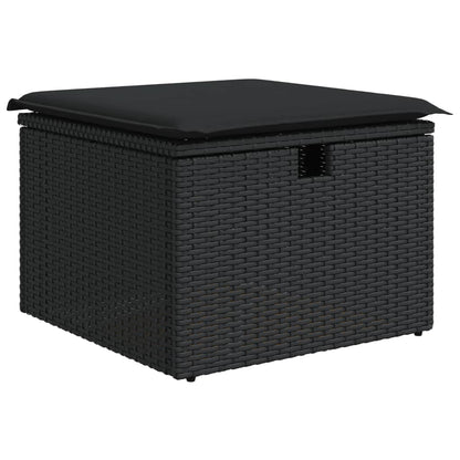 Garden Stool With Cushion 55X55X37 Cm Poly Rattan
