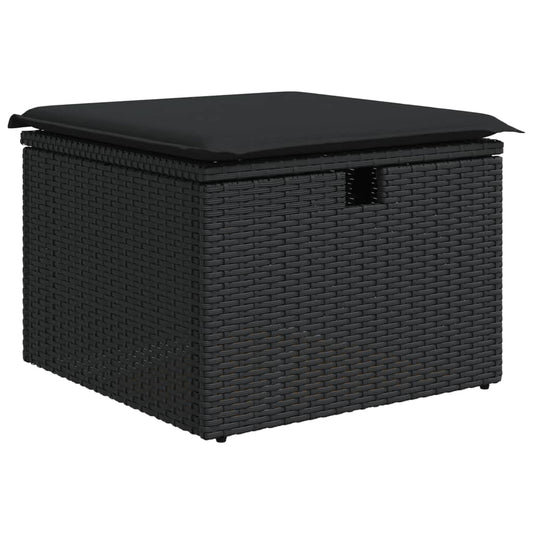 Garden Stool With Cushion 55X55X37 Cm Poly Rattan