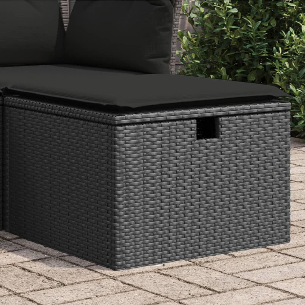 Garden Stool With Cushion 55X55X37 Cm Poly Rattan
