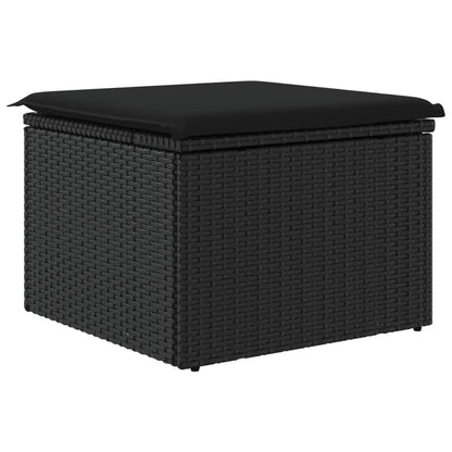 Garden Stool With Cushion 55X55X37 Cm Poly Rattan