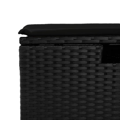 Garden Stool With Cushion 55X55X37 Cm Poly Rattan