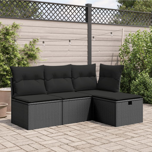 Garden Stool With Cushion 55X55X37 Cm Poly Rattan