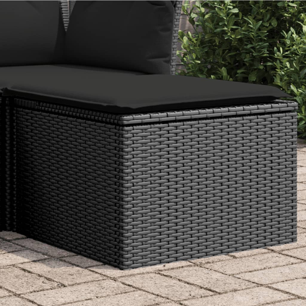 Garden Stool With Cushion 55X55X37 Cm Poly Rattan