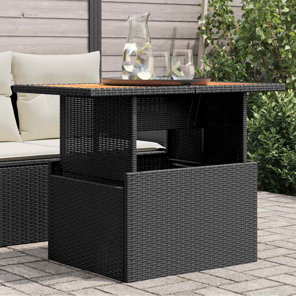 Garden Table 100X55X73 Cm Poly Rattan And Acacia