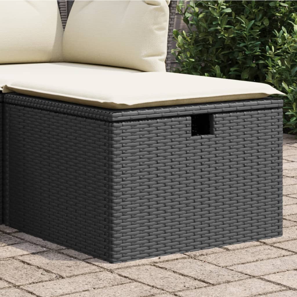 Garden Stool With Cushion 55X55X37 Cm Poly Rattan