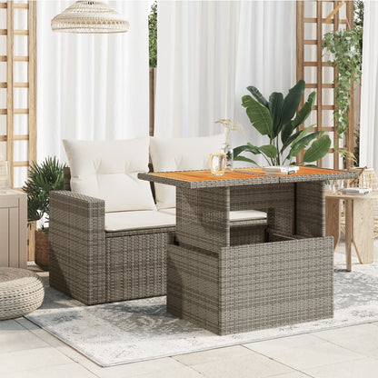 Garden Table 100X55X73 Cm Poly Rattan And Acacia