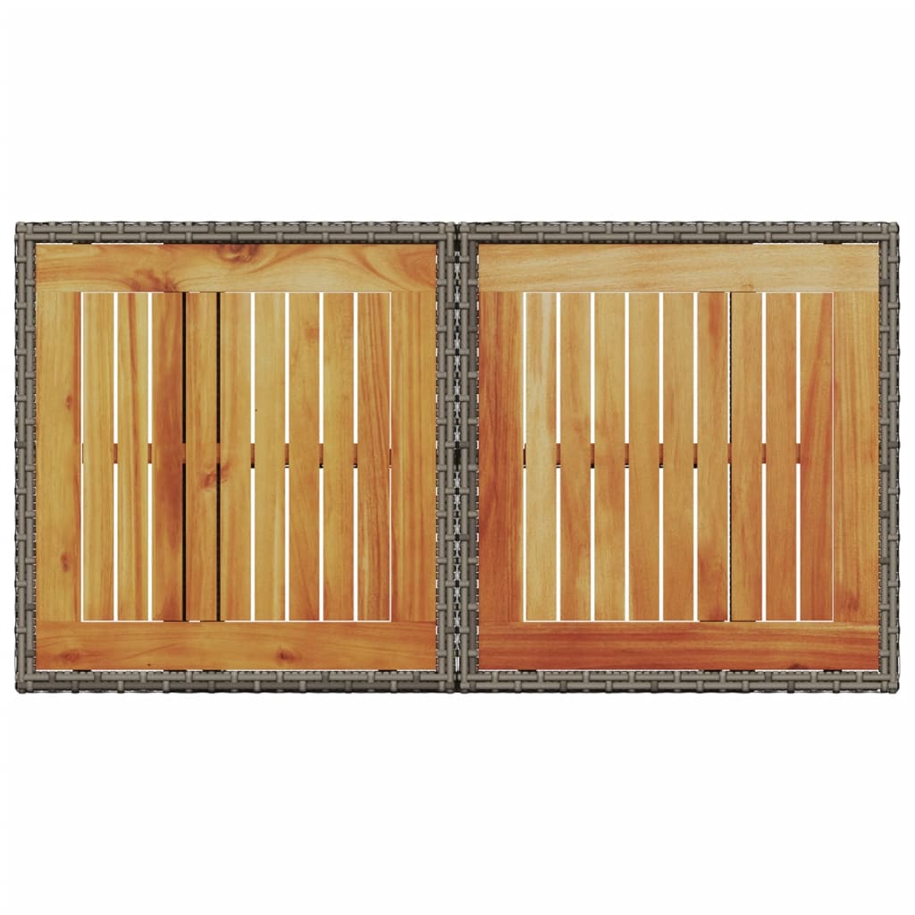 Garden Table 100X55X73 Cm Poly Rattan And Acacia