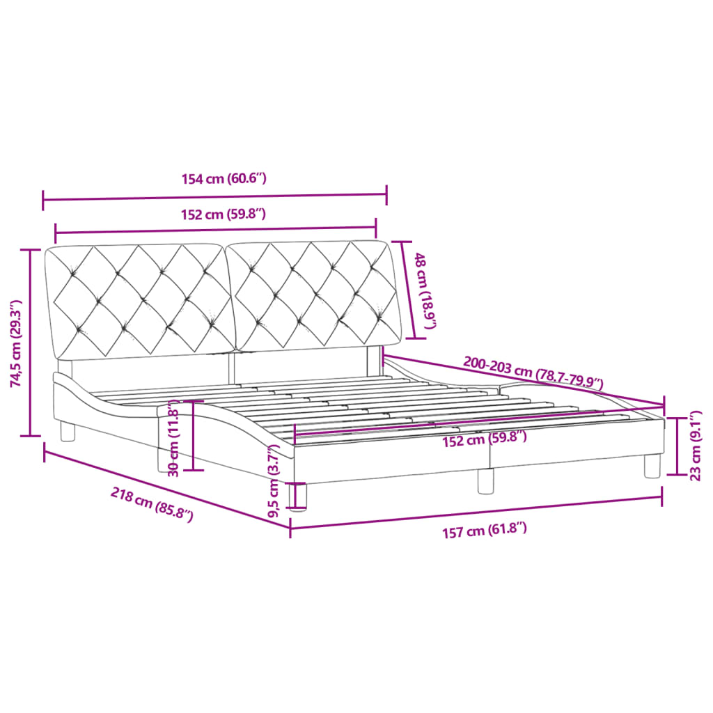 Bed Frame Without Mattress Queen Velvet