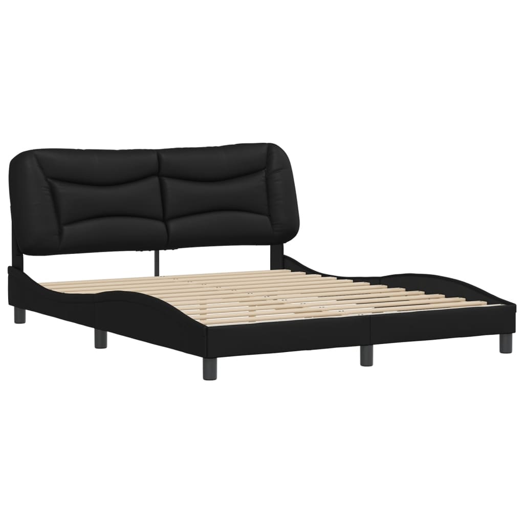 Bed Frame Without Mattress "Hvar" Queen Faux Leather