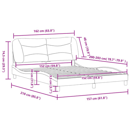 Bed Frame Without Mattress "Hvar" Queen Faux Leather