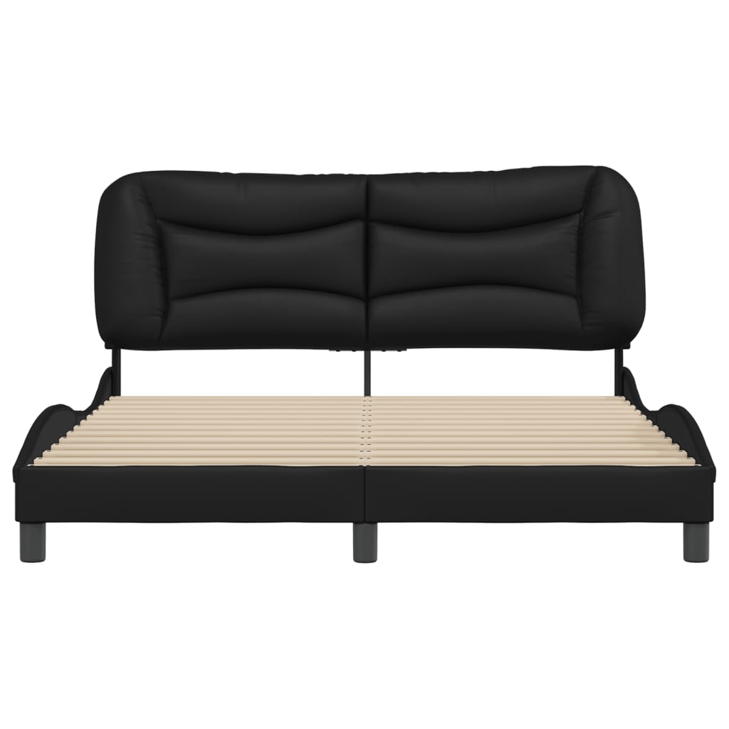 Bed Frame Without Mattress "Hvar" Queen Faux Leather
