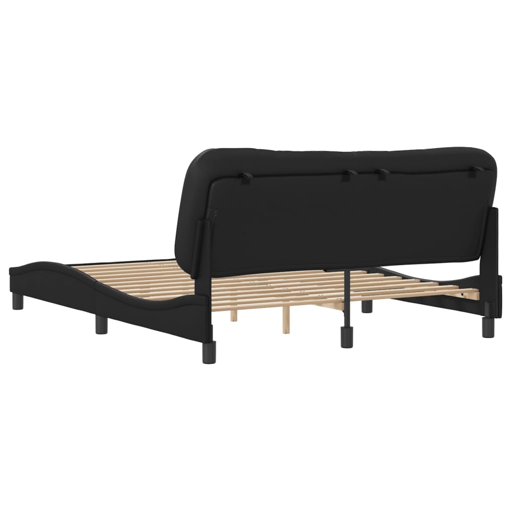 Bed Frame Without Mattress "Hvar" Queen Faux Leather