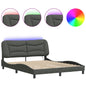 Bed Frame With Led Without Mattress "Hvar" Queen Fabric