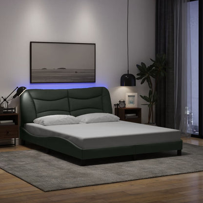 Bed Frame With Led Without Mattress "Hvar" Queen Fabric