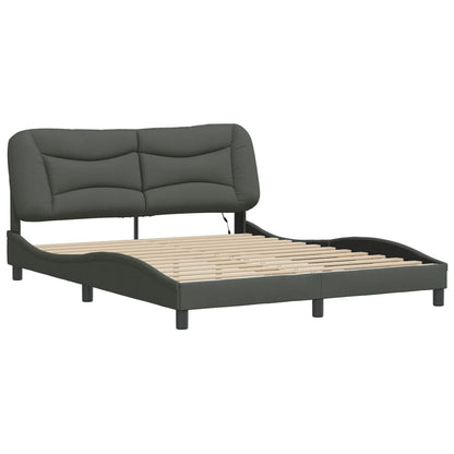 Bed Frame With Led Without Mattress "Hvar" Queen Fabric