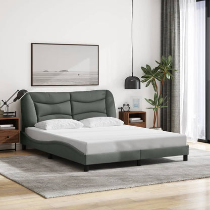 Bed Frame With Led Without Mattress "Hvar" Queen Fabric