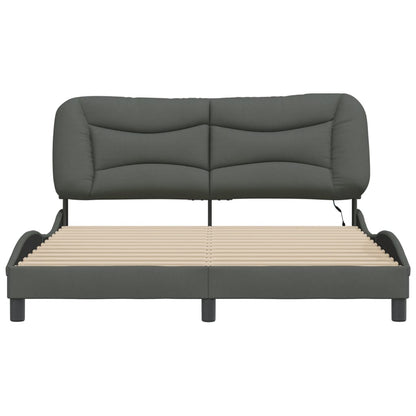Bed Frame With Led Without Mattress "Hvar" Queen Fabric