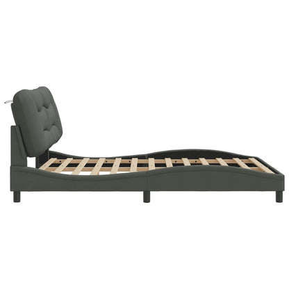 Bed Frame With Led Without Mattress "Hvar" Queen Fabric
