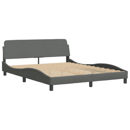 Bed Frame With Led Without Mattress "Hvar" Queen Fabric