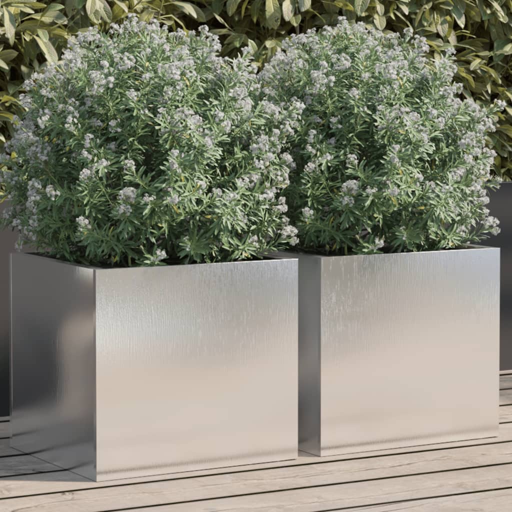Planter Silver Galvanised Steel