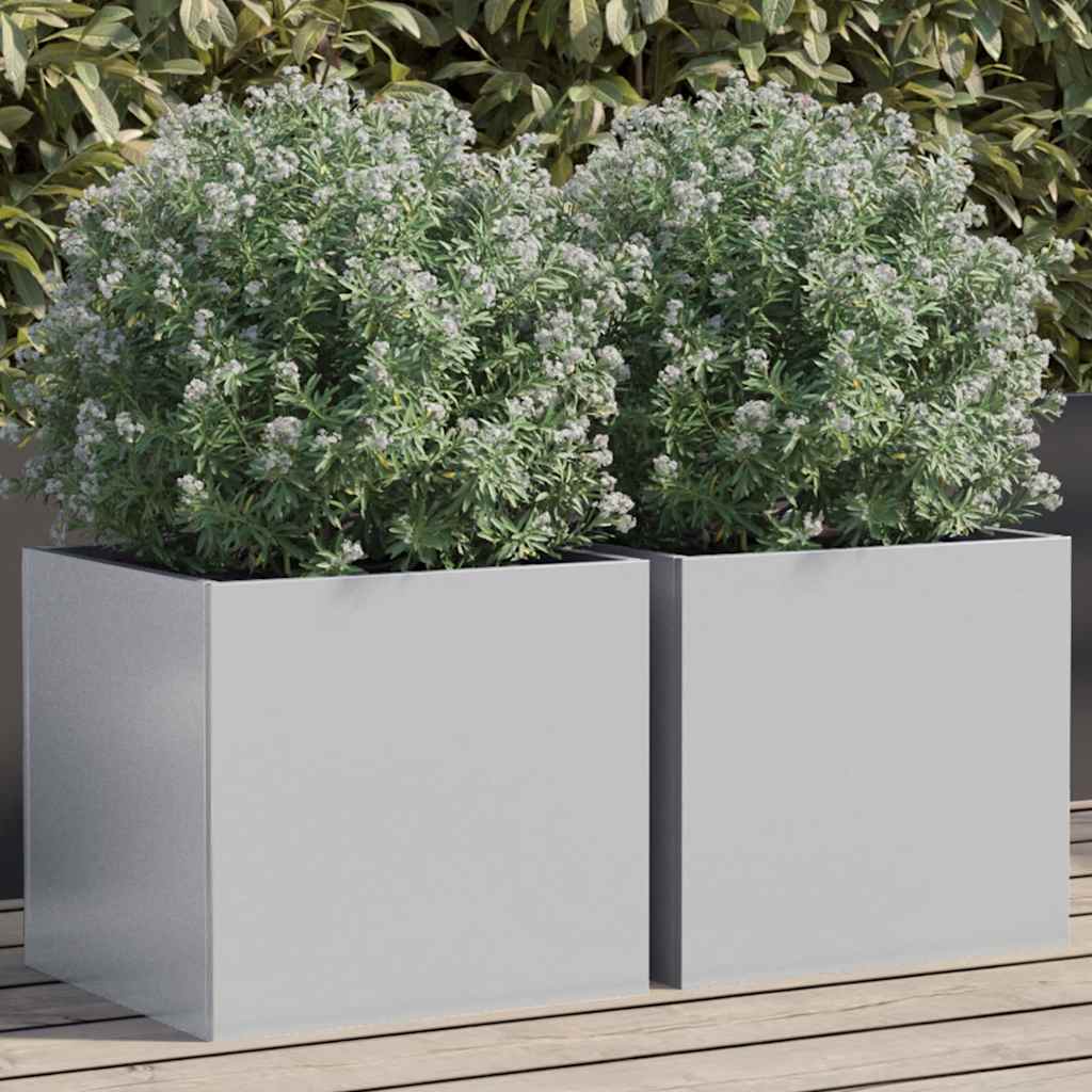 Planter Silver Galvanised Steel