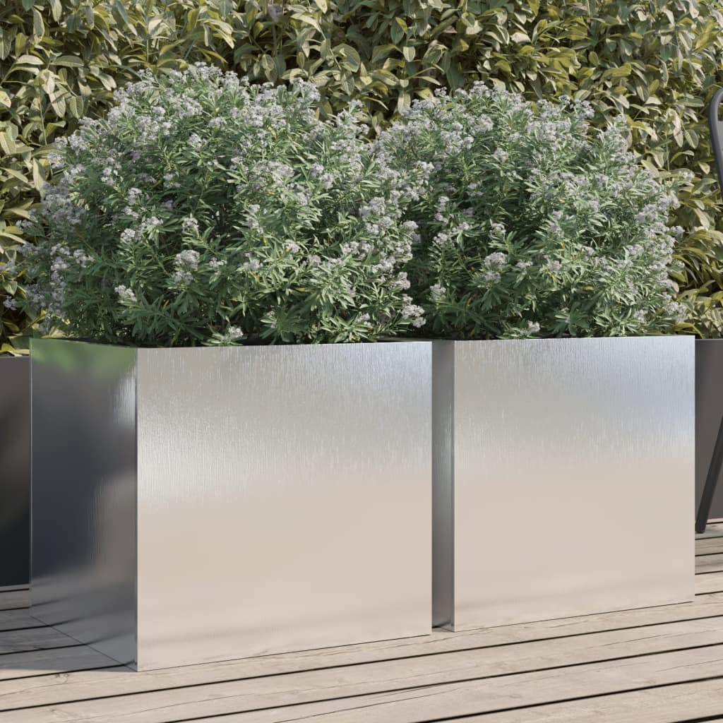 Planter Silver Galvanised Steel