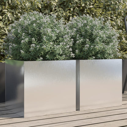 Planter Silver Galvanised Steel