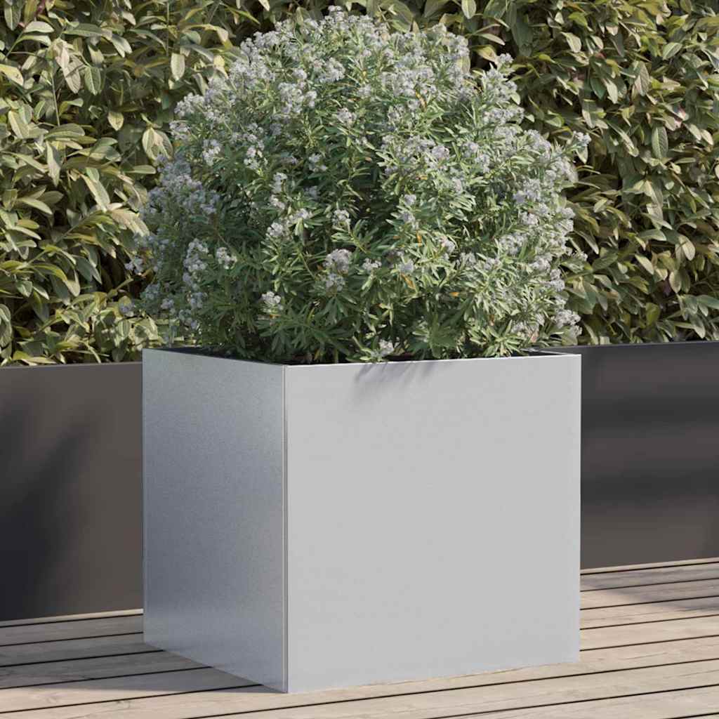 Planter Silver Galvanised Steel