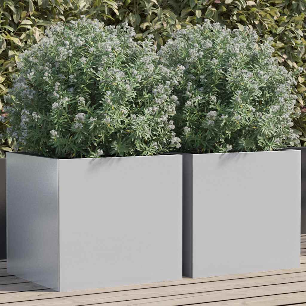 Planter Silver Galvanised Steel