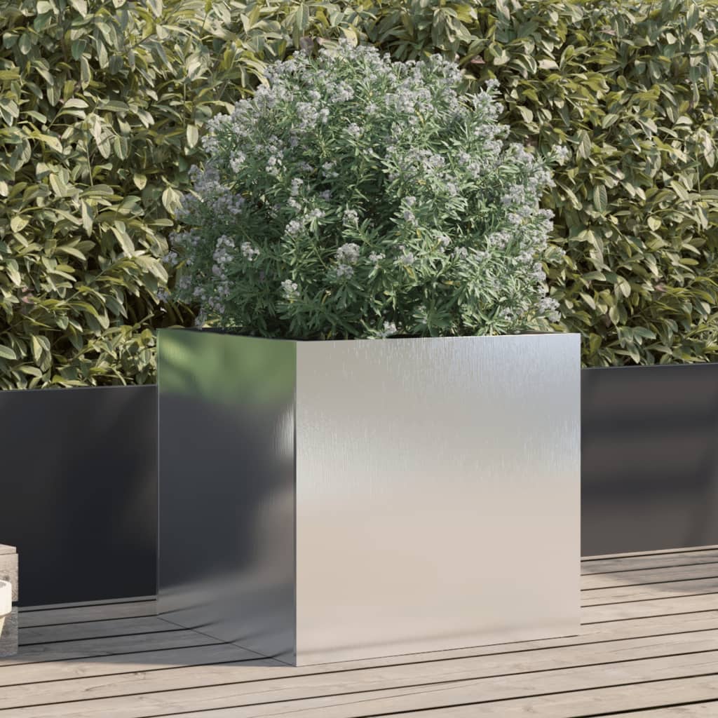 Planter Silver Galvanised Steel