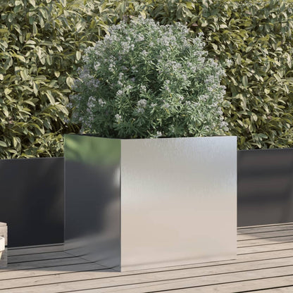 Planter Silver Galvanised Steel