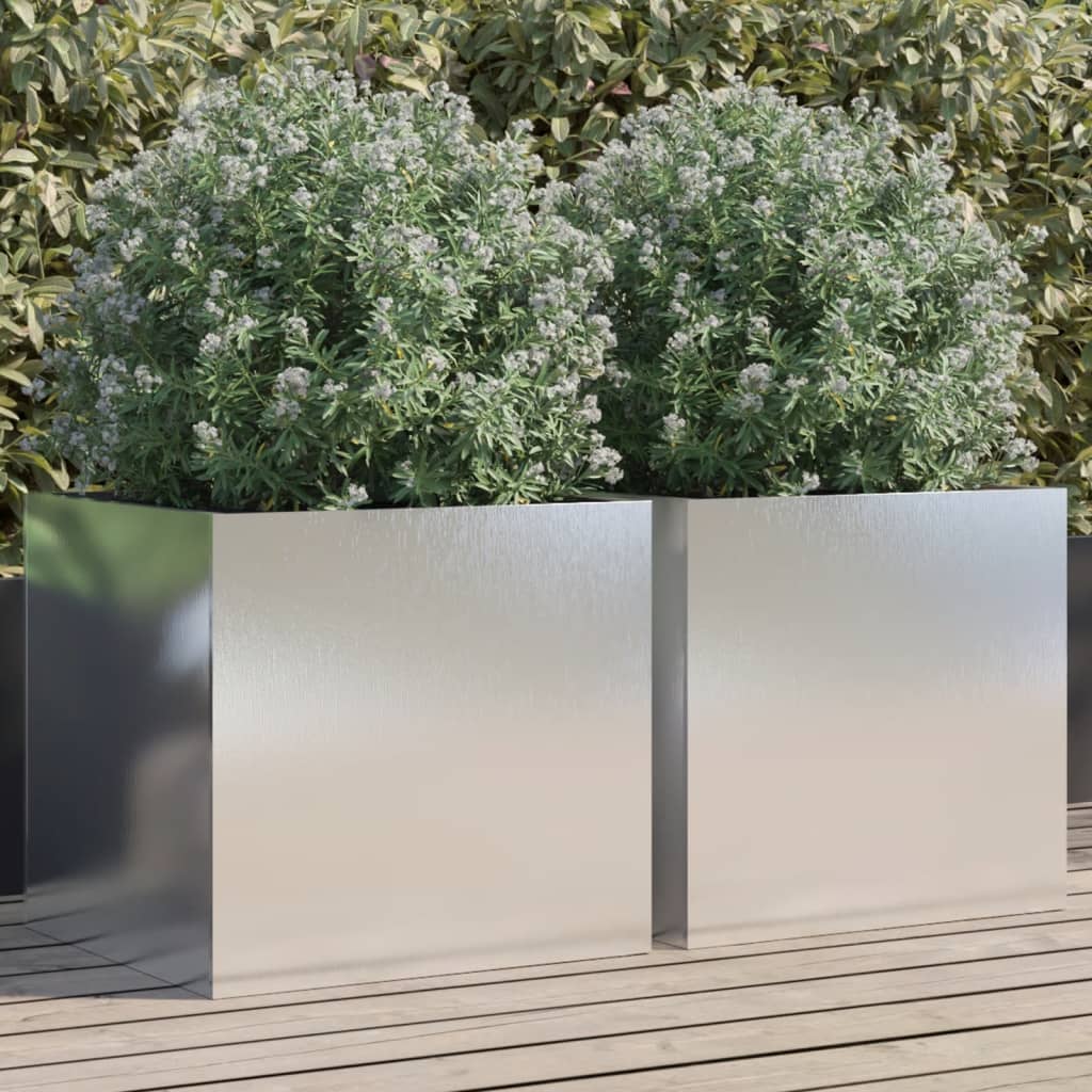 Planter Silver Galvanised Steel