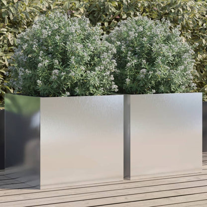 Planter Silver Galvanised Steel