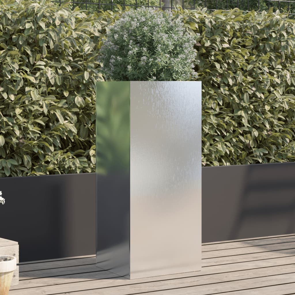 Planter Silver Galvanised Steel