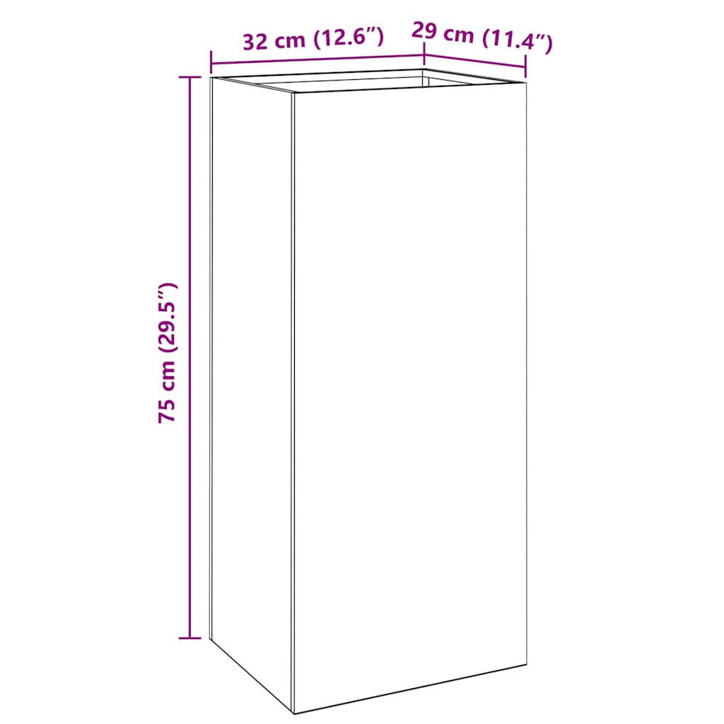 Planter Silver Galvanised Steel